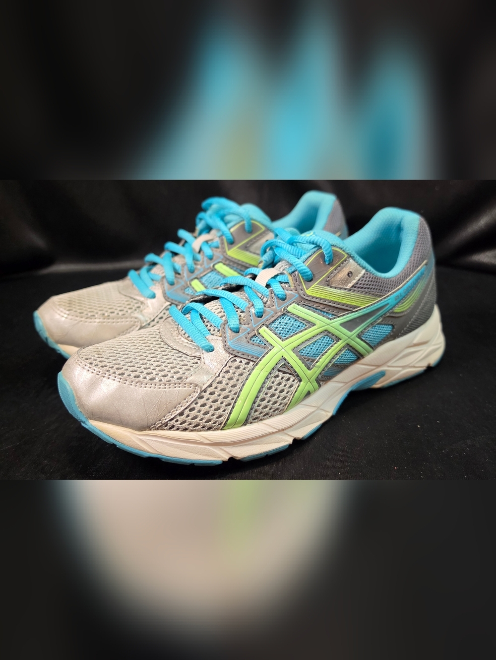 ASICS Gel Excite 4 Womens Size 7 Gray Blue Green Running Walking Sneakers